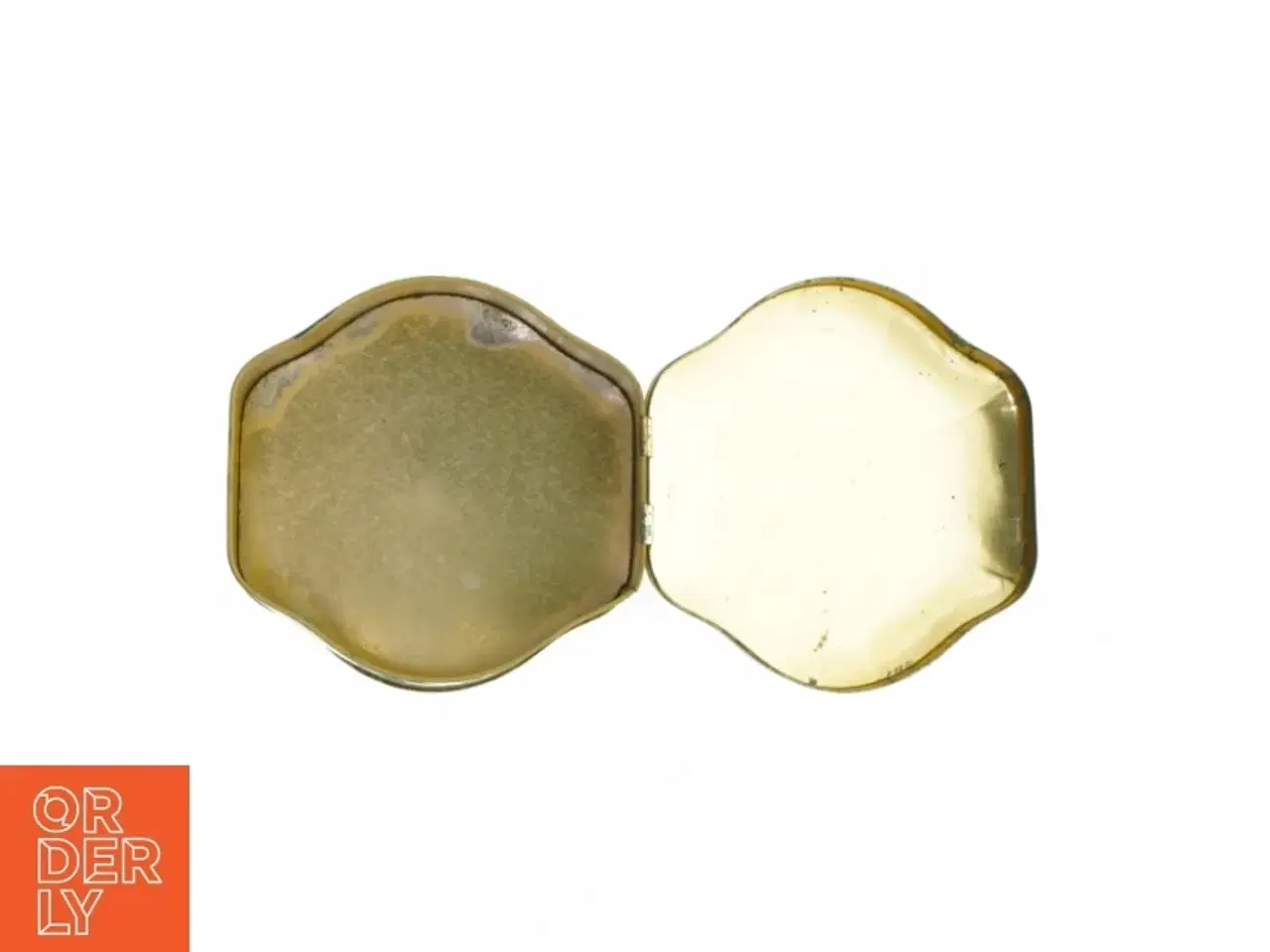 Billede 5 - Antik Engelsk metaldåse 1920&#39;erne med blomstermotiv (str. 16,5 x 16,5 x 7 cm)