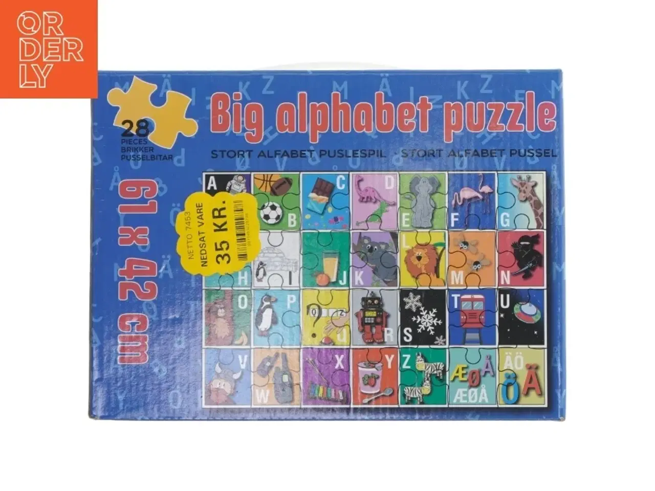 Billede 1 - Stort alfabet puslespil (str. 28 brikker. 61 x 42 cm)