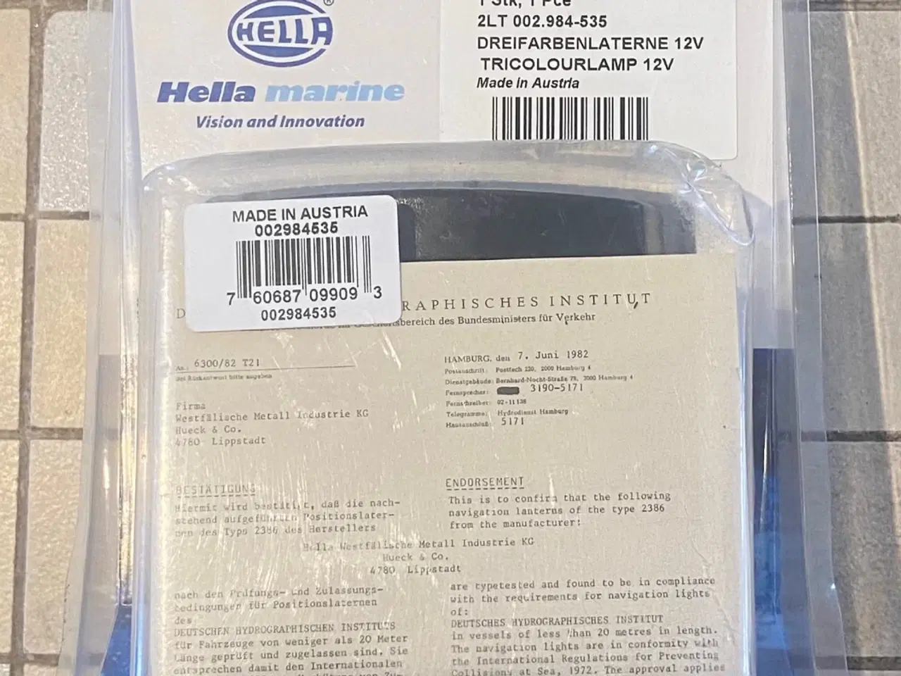 Billede 1 - HELLA MARINE - TOPLANTERNE