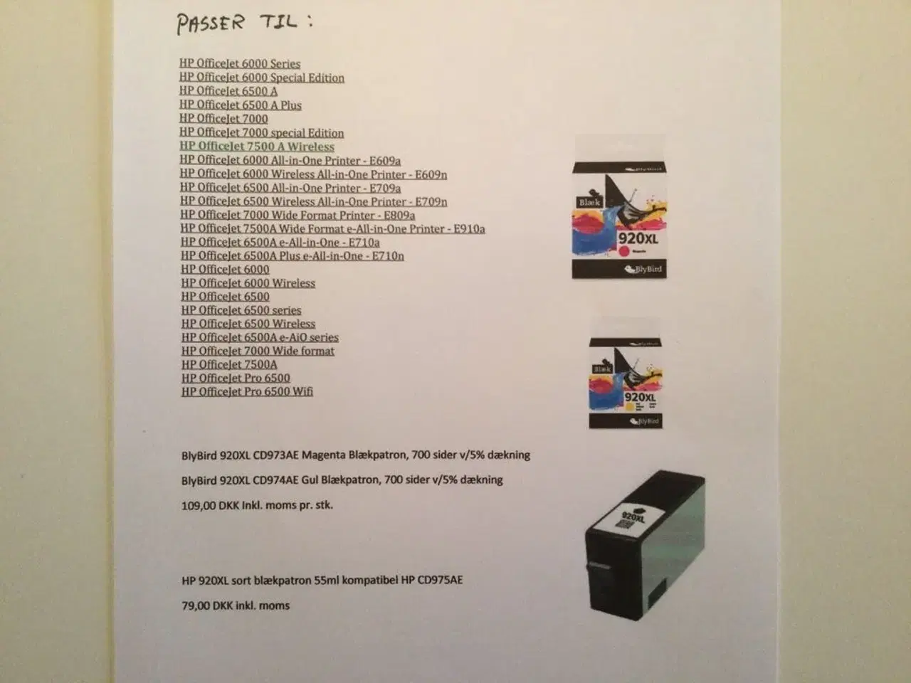 Billede 2 - HP-printerpatroner  920xl