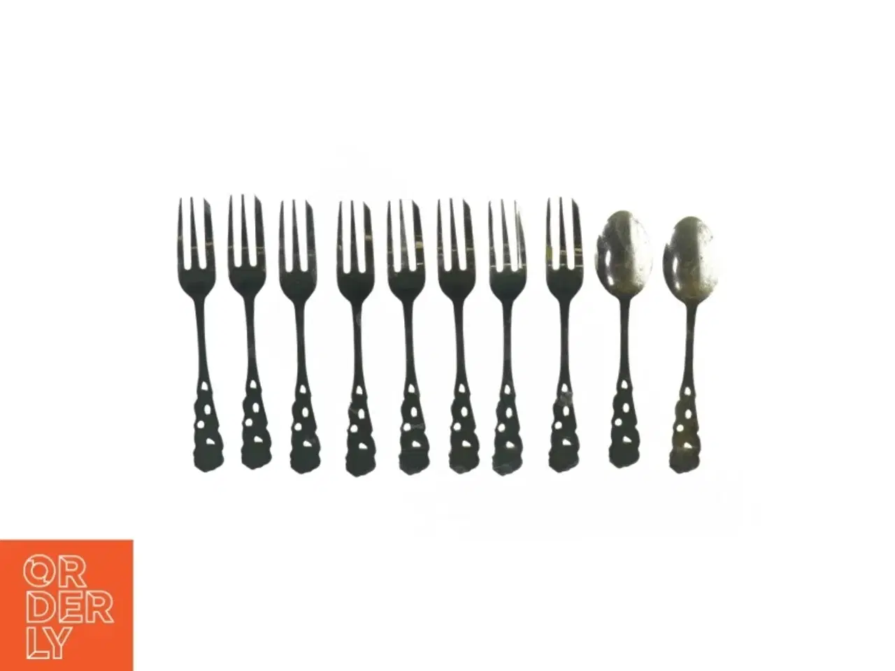 Billede 2 - Bestik (8 gafler og 2 skeer) fra Ukendt (str. L: 12cm og L: 12,5cm)