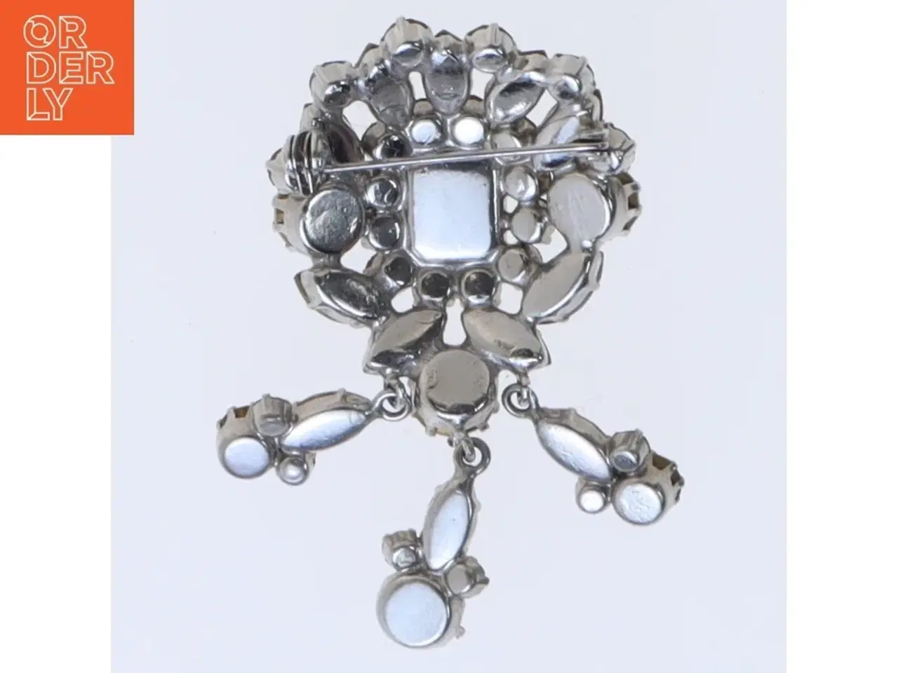 Billede 3 - Broche med sten, bijouteri (str. 6x3 cm)