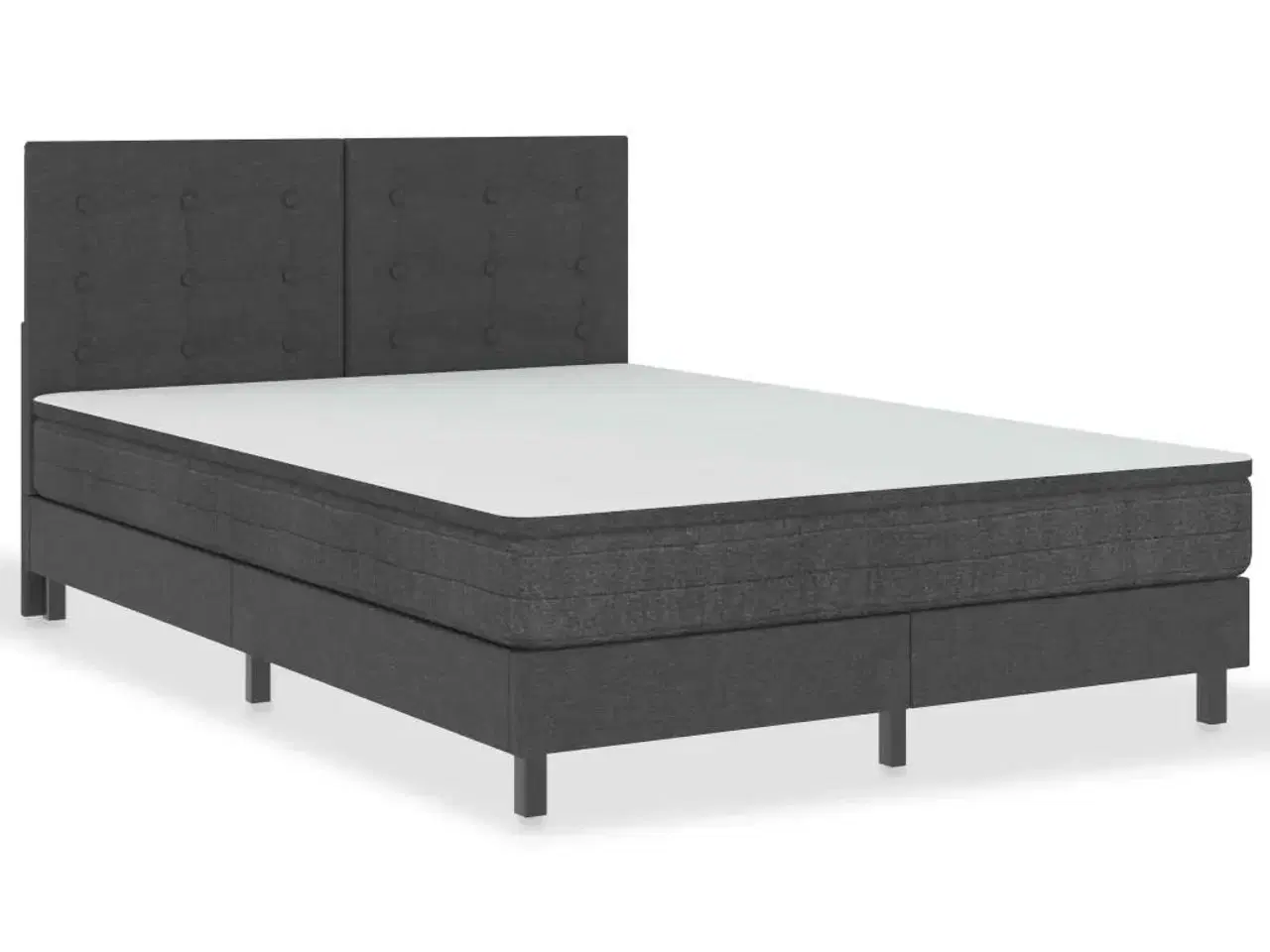 Billede 3 - Sengegavl med mønster 140x200 cm stof mørkegrå