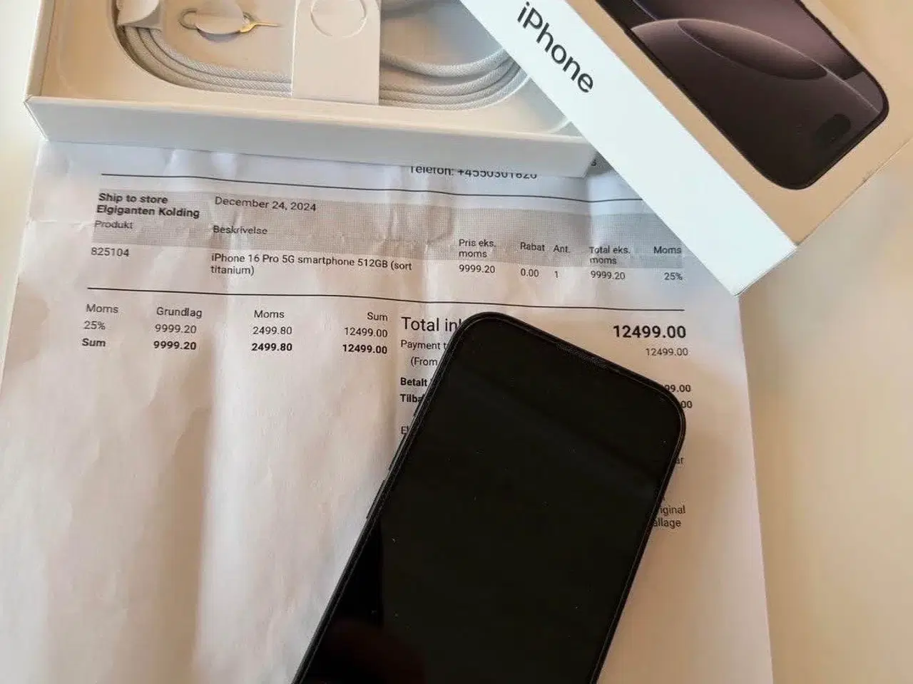 Billede 1 - iPhone 16 pro 212 gb sort titanium 