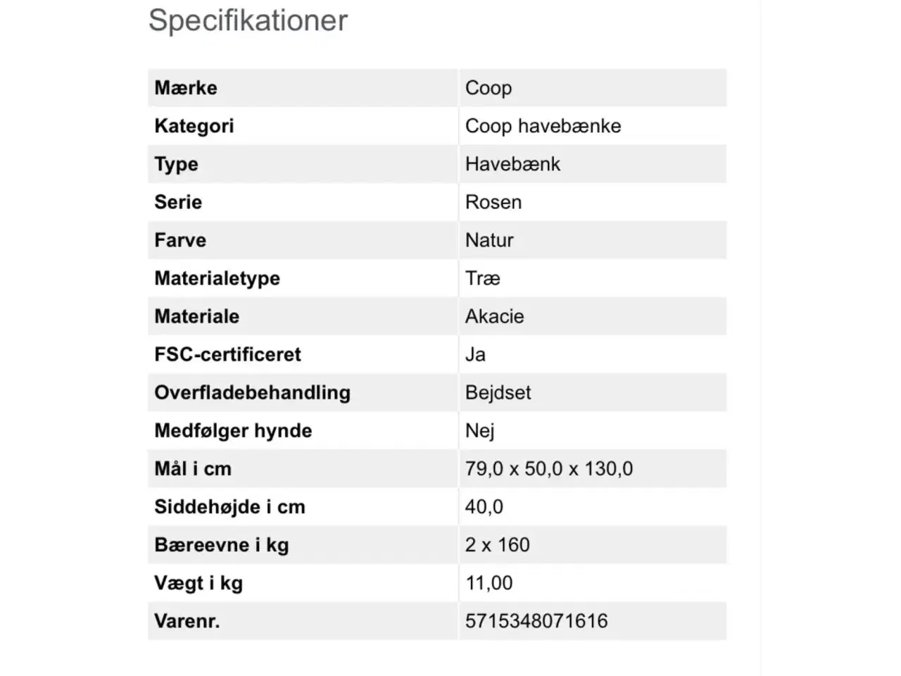 Billede 2 - Rosenbænk fra Coop