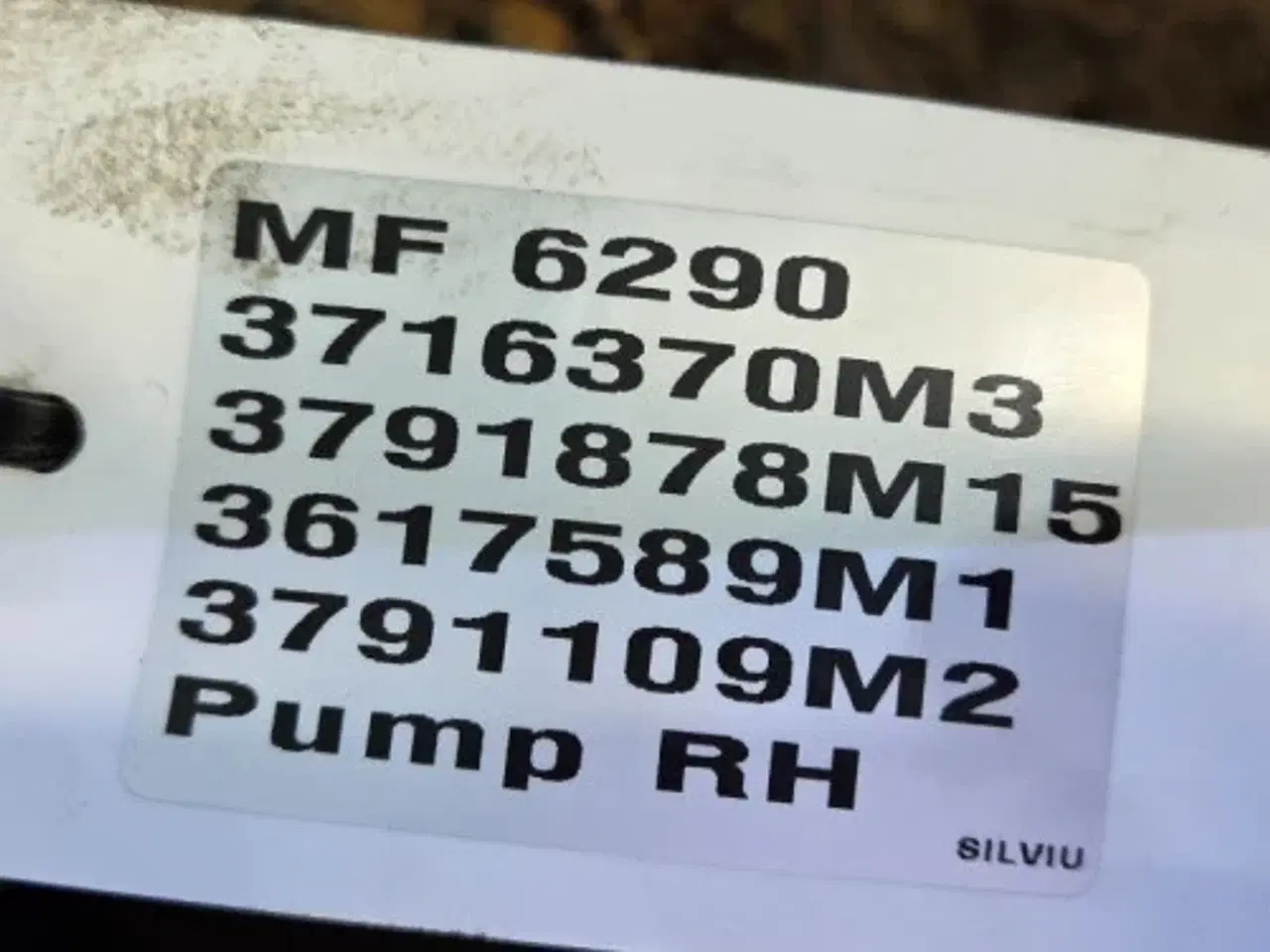 Billede 7 - Massey Ferguson 6290 Hydraulikpumpe 3716370M3