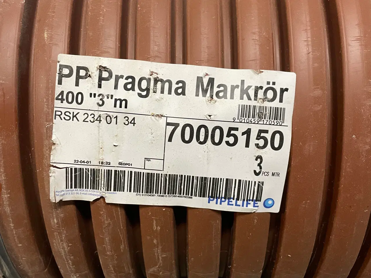Billede 2 - Pvc kloakrør 400x3