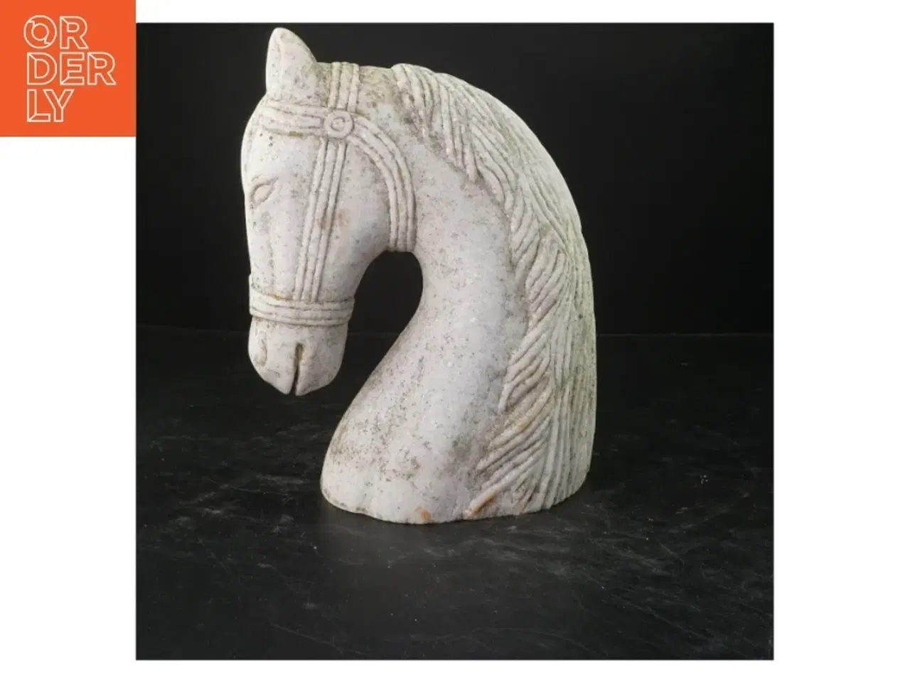 Billede 1 - Marmor hestehoved ornament (str. 26x20 cm)