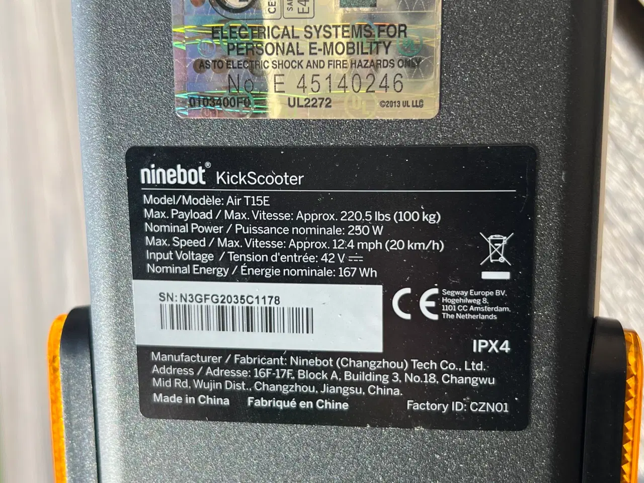 Billede 3 - SEGWAY NINEBOT Air T15E El-løbehjul 