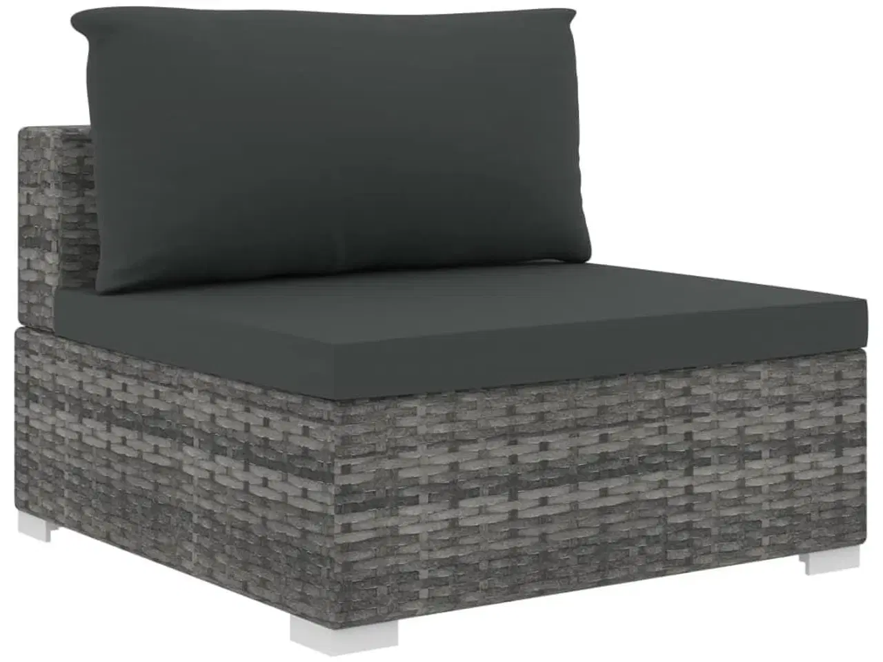 Billede 6 - Haveloungesæt 9 dele med hynder polyrattan grå
