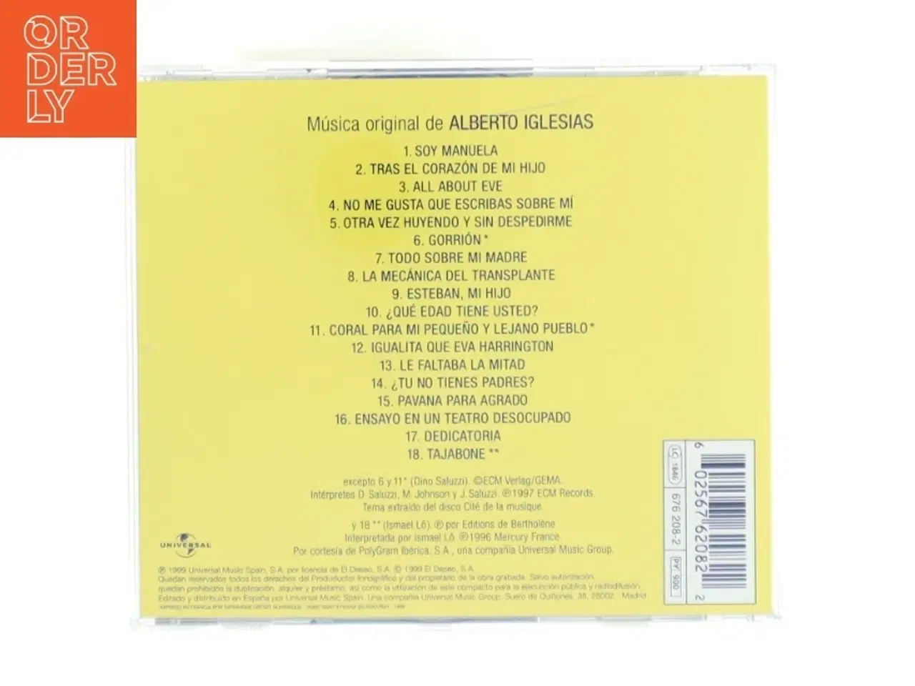 Billede 1 - CD med soundtracket til &#39;Todo Sobre Mi Madre&#39;