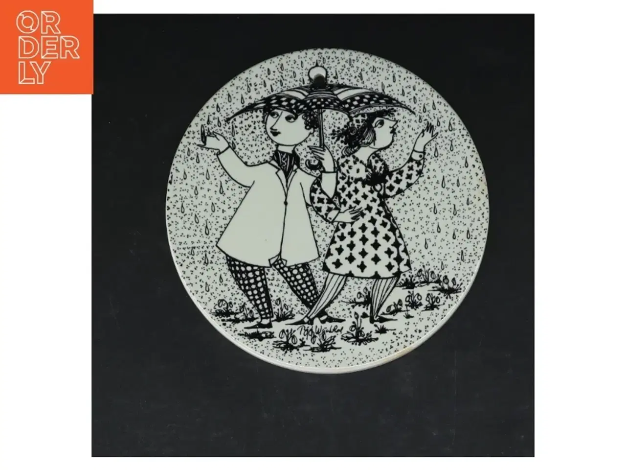 Billede 3 - Dekorative platter med illustrationer, Bjørn Wiinblad fra Nymølle (str. 4 styk. ø. 15 cm)