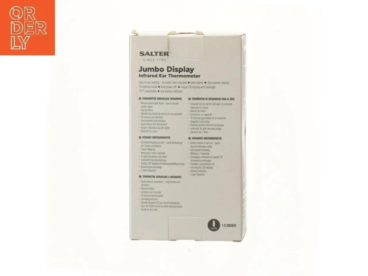 Billede 3 - Infrarød øretermometer med jumbo display fra Salter (str. 12 cm)