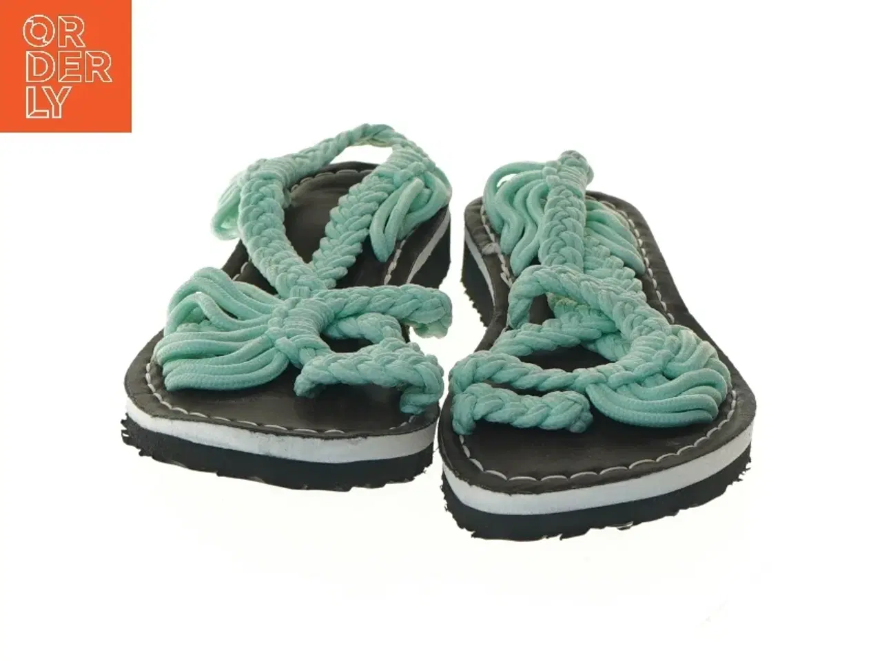 Billede 4 - Grønne sandaler med flettet design (str. 25 cm)