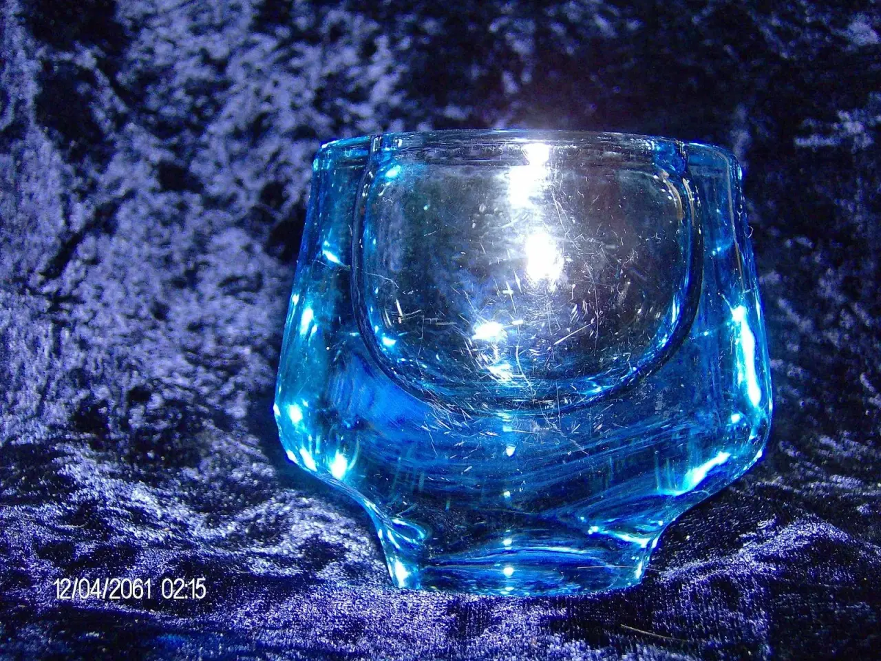 Billede 1 - Blå glas vase 