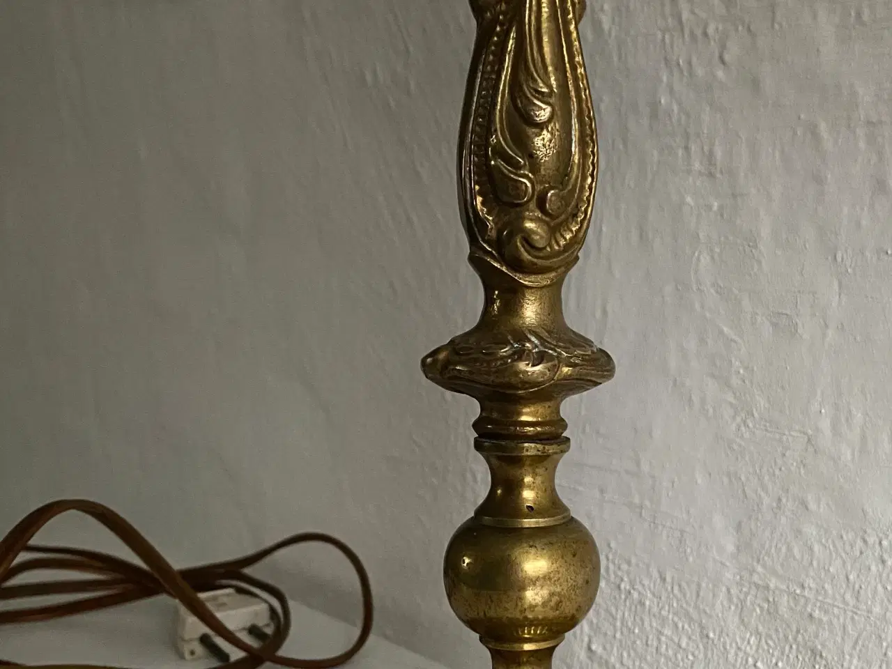 Billede 1 - Antik messing bordlampe
