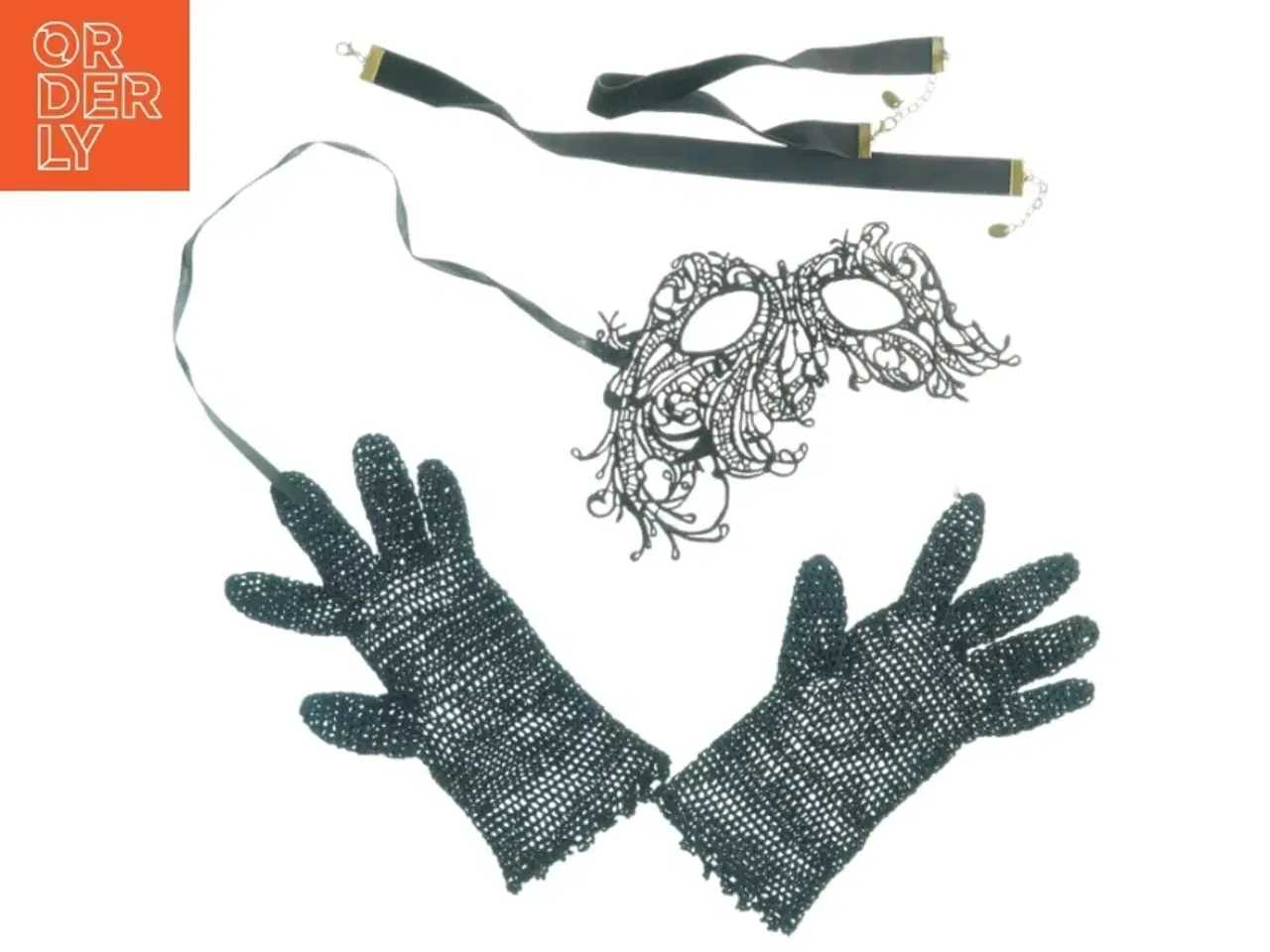Billede 3 - Halloween, udklædning, Nytårsaften,  maskerade sæt med maske og handsker (str. 20 x 8 cm til 38 x 2 cm)