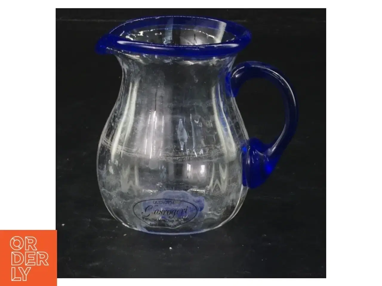 Billede 3 - To glas kander med blå kant fra Guidlum (str. 11 cm. og 8 cm)