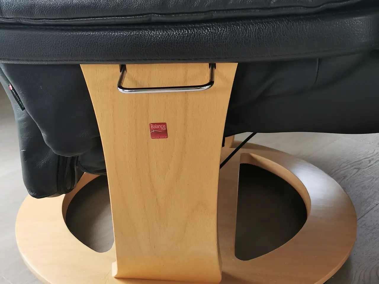 Billede 3 - Okse Læderstol m/vippefunktion m/skammel