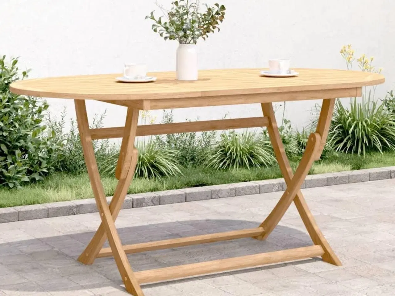 Billede 1 - Foldbart havebord 160x85x75 cm massivt akacietræ