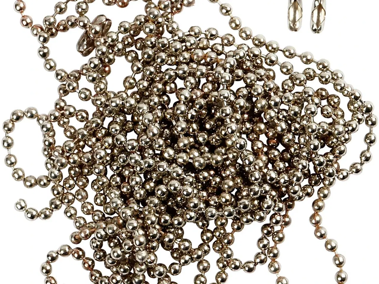 Billede 1 - Forsølvet Kuglekæde 1,5 mm - 3 meter til Smykkefremstilling