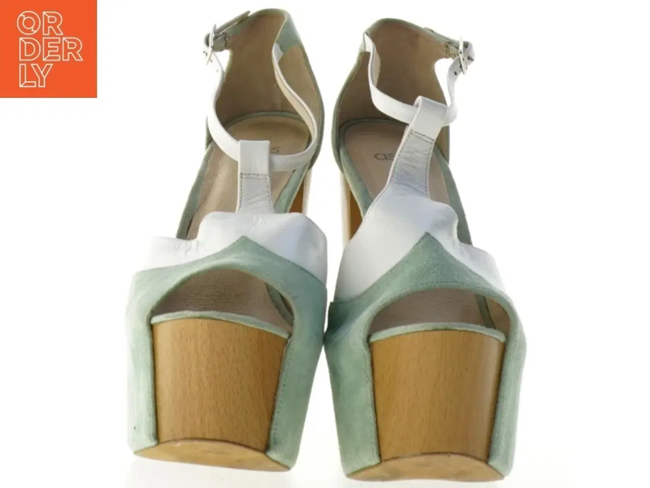 Billede 2 - Grønne og hvide plateau-hælsko fra Asos (str. 8)