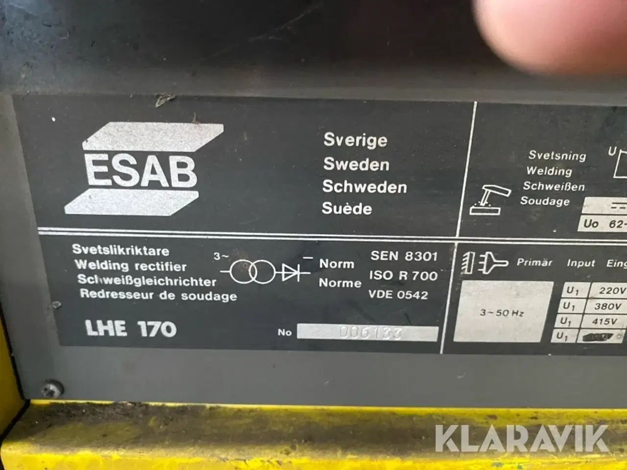 Billede 6 - Svejsemaskine ESAB LHE 170