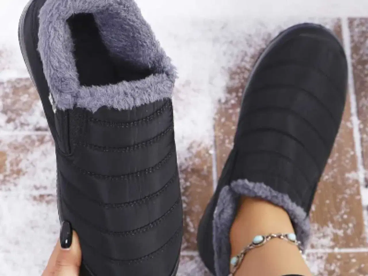 Billede 1 - Ultra varme Ankel sko/støvler med skridsikker tyk 