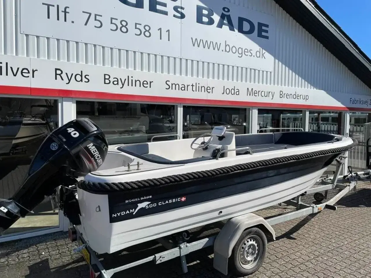 Billede 2 - 500 Classic med 40 hk Mercury-EFI 4 takt og Brenderup trailer - Anvisningssalg