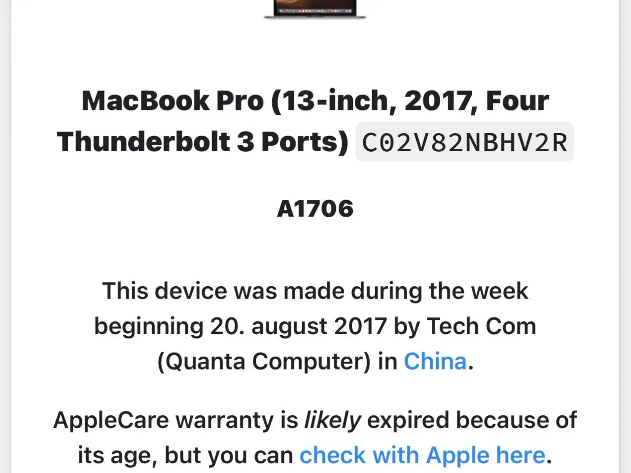 Billede 9 - Apple MacBook Pro 13” (Mid 2017) – 16 GB RAM / 512