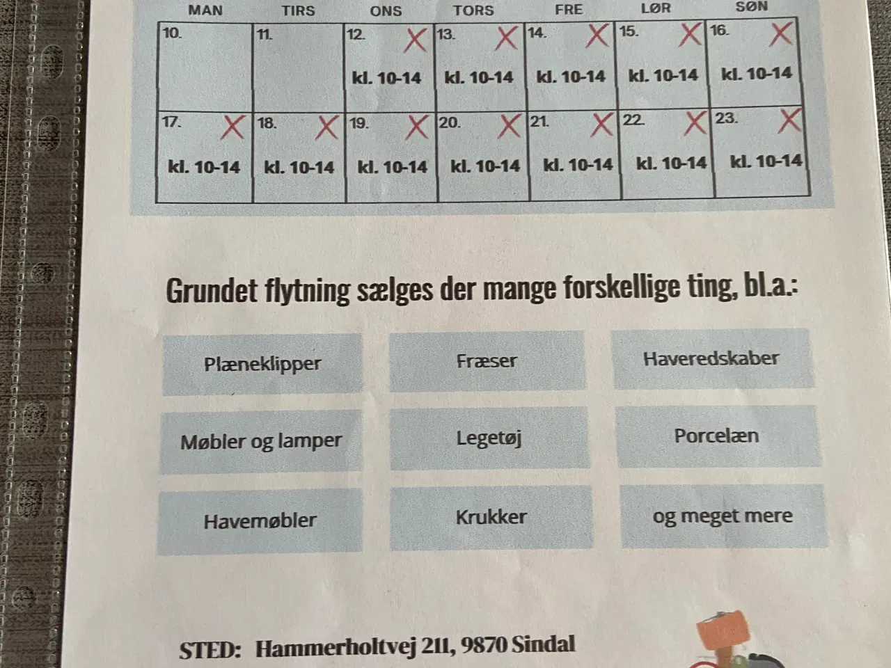 Billede 1 - Loppemarked på grund af flytning 