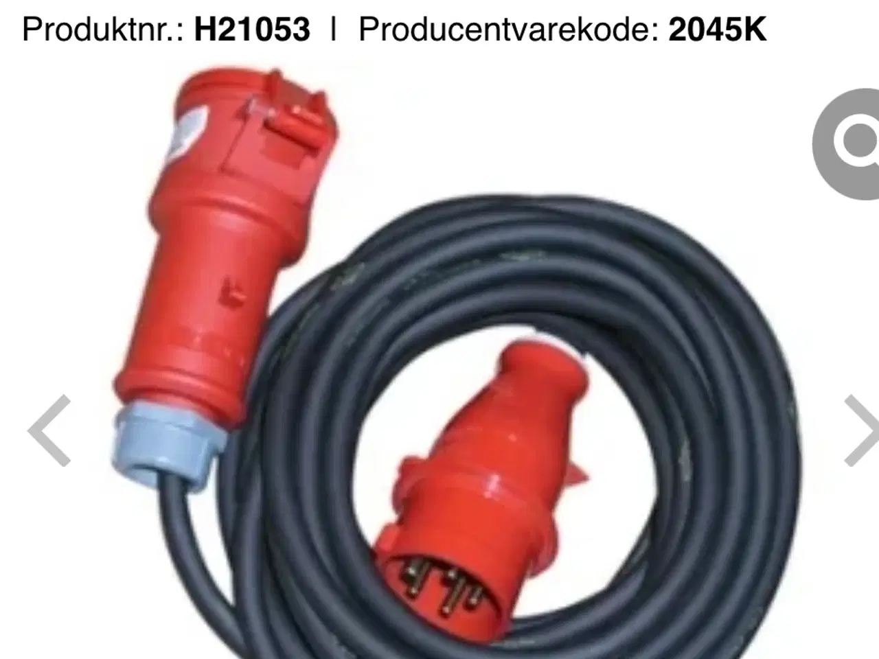 Billede 2 - Kabel 400V 16A 25 meter