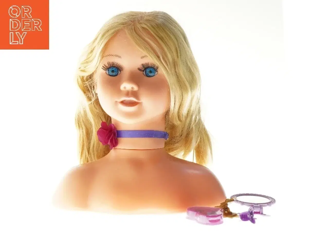 Billede 1 - Frisørdukkehoved med tilbehør (str. 28 cm)