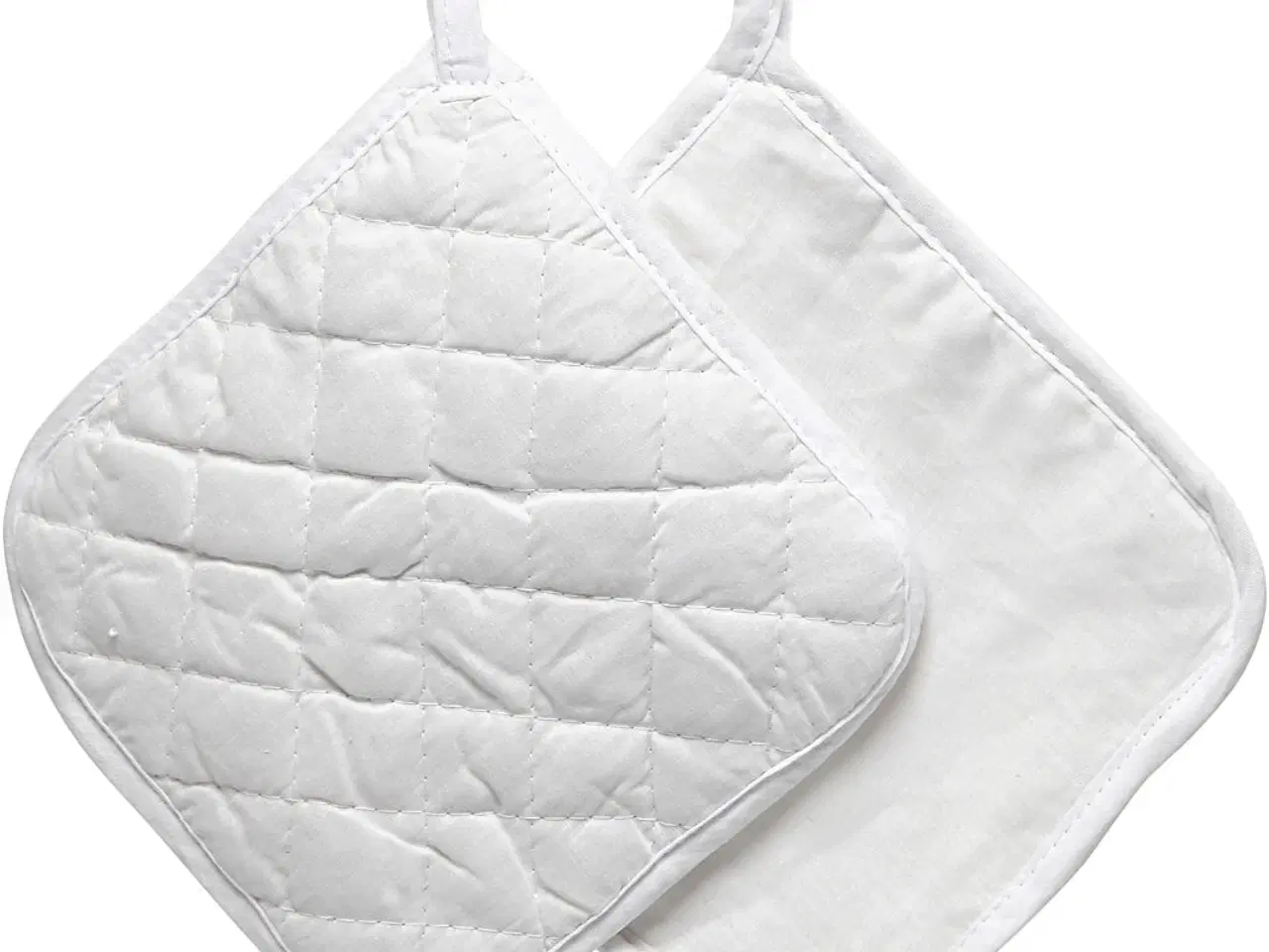 Billede 1 - Funktionelle grydelapper 20x20 cm - 4 stk. hvid