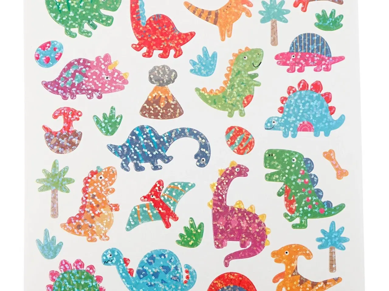 Billede 1 - Farverige Dino Stickers - 15x16,5 cm Ark