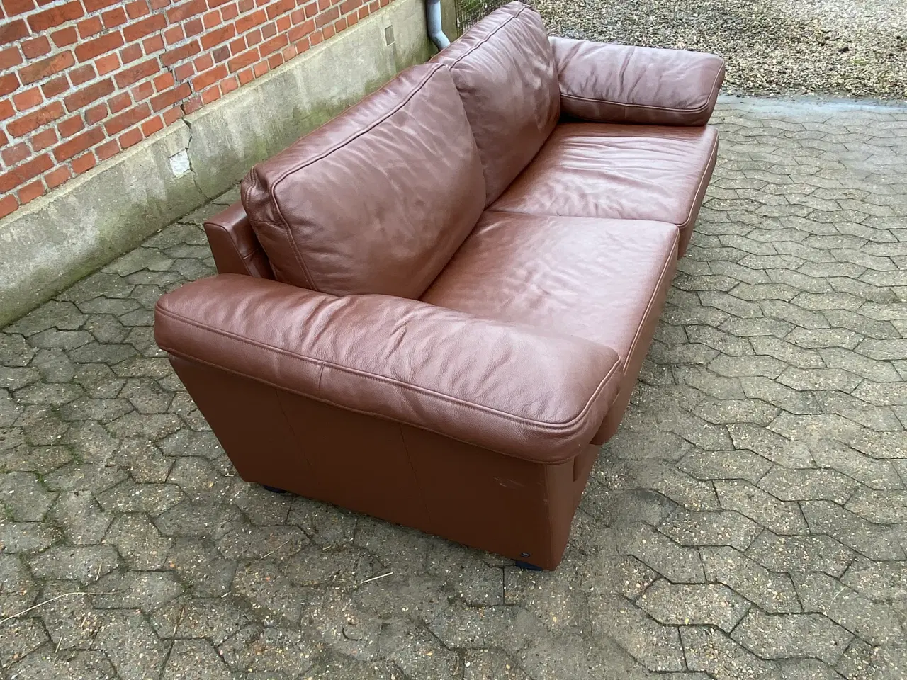 Billede 3 - Ægte læder sofa - mrk. Hurup møbler 