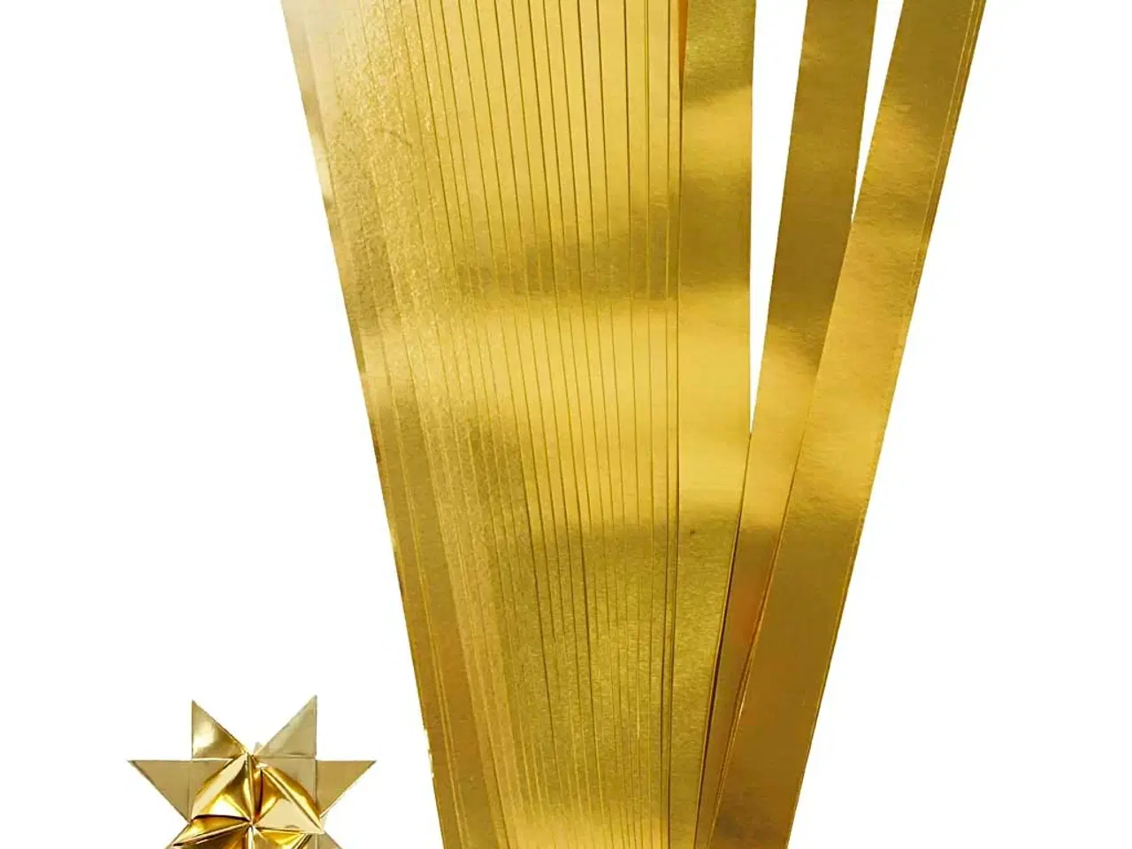 Billede 1 - Stjernestrimler, L: 45 cm, B: 15 mm, diam. 6,5 cm, guld, 100 strimler/ 1 pk.