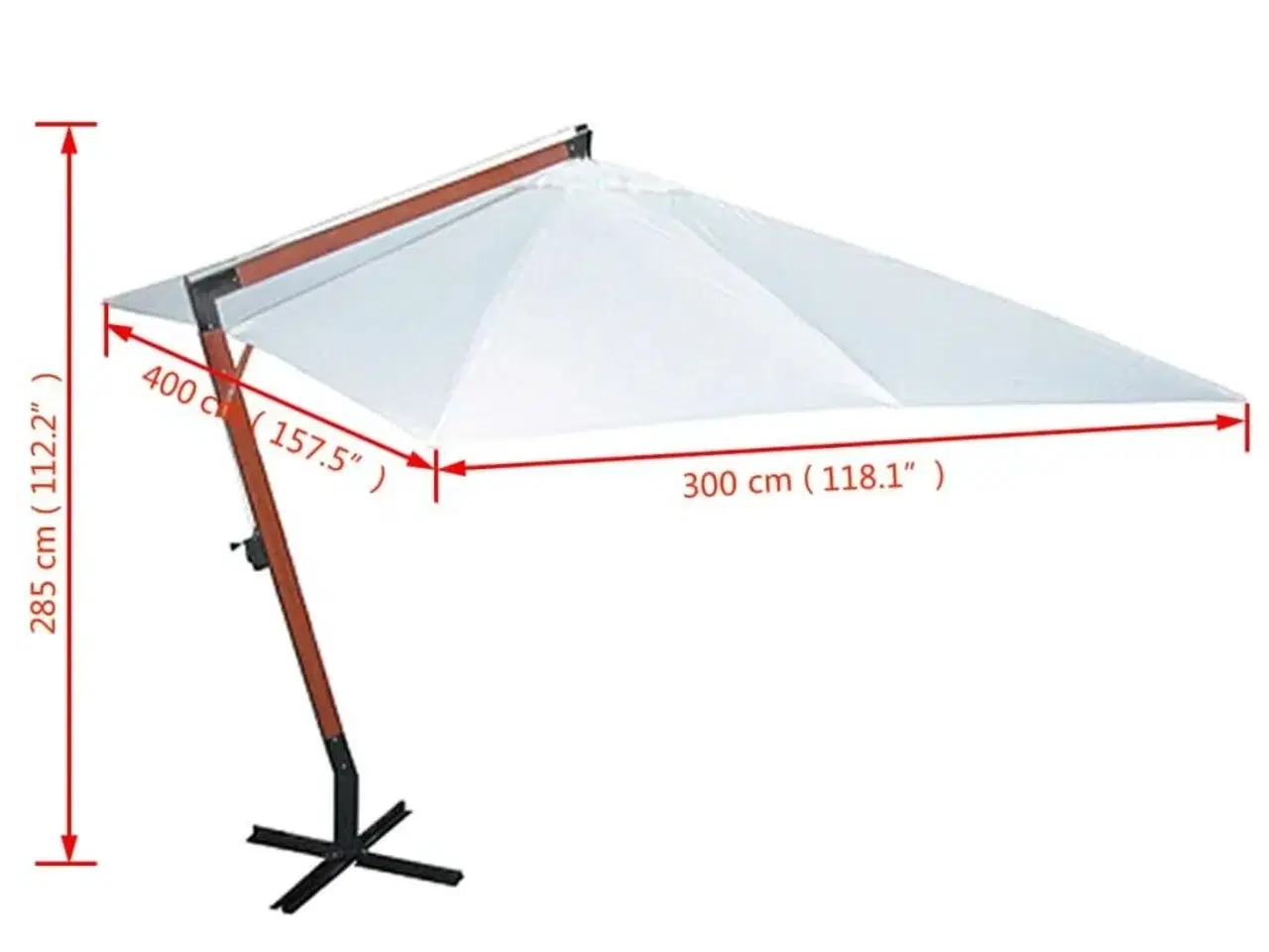 Billede 6 - Parasol 300 x 400 cm hvid