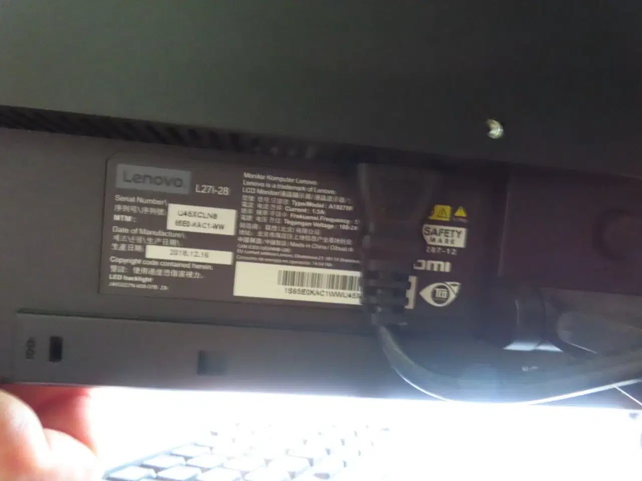 Billede 4 - 27" monitor, LEVOVO L27i-28, webcam, headset, tastatur og mus