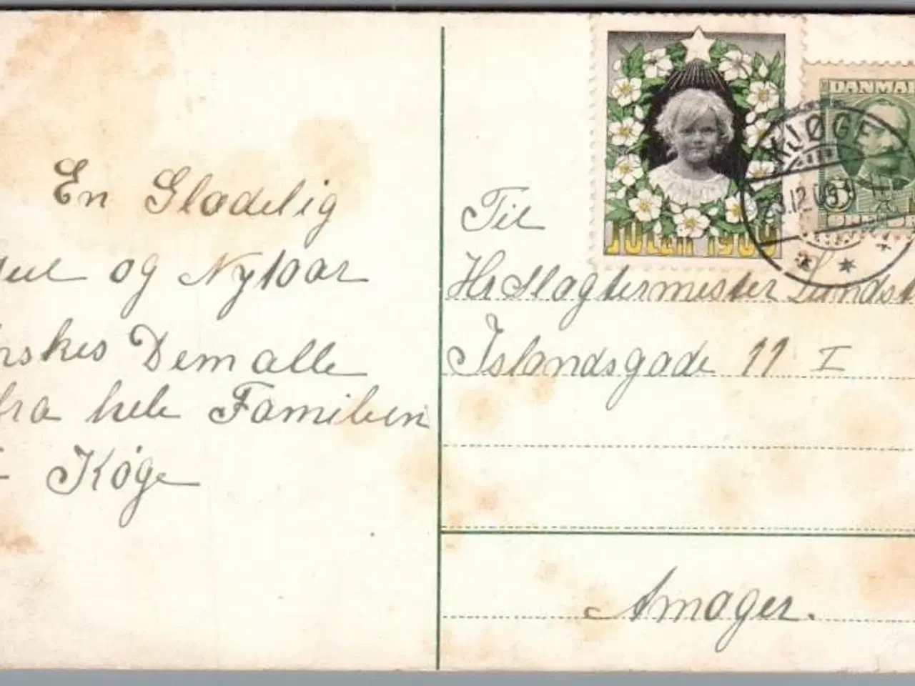 Billede 1 - Julemærke 1909 på Postkort