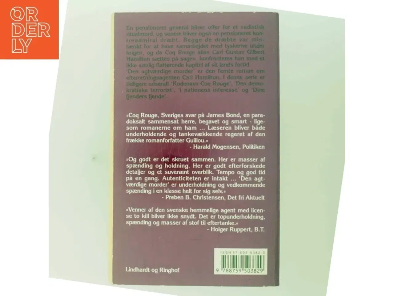 Billede 3 - Den agtværdige morder af Jan Guillou (Bog)