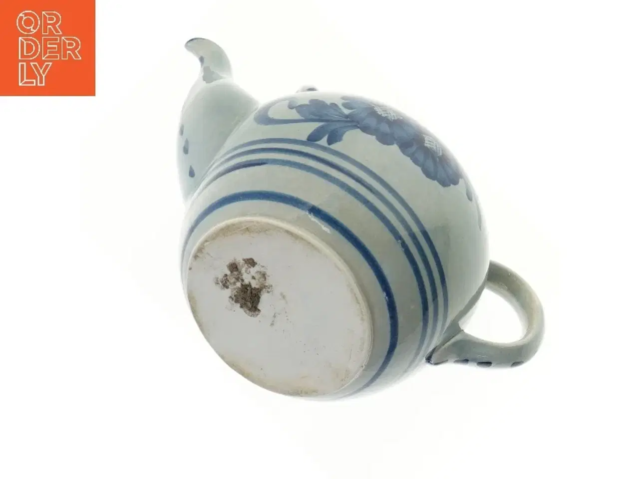 Billede 3 - Blåmalet keramisk tekande (str. Ø 20x16 cm)