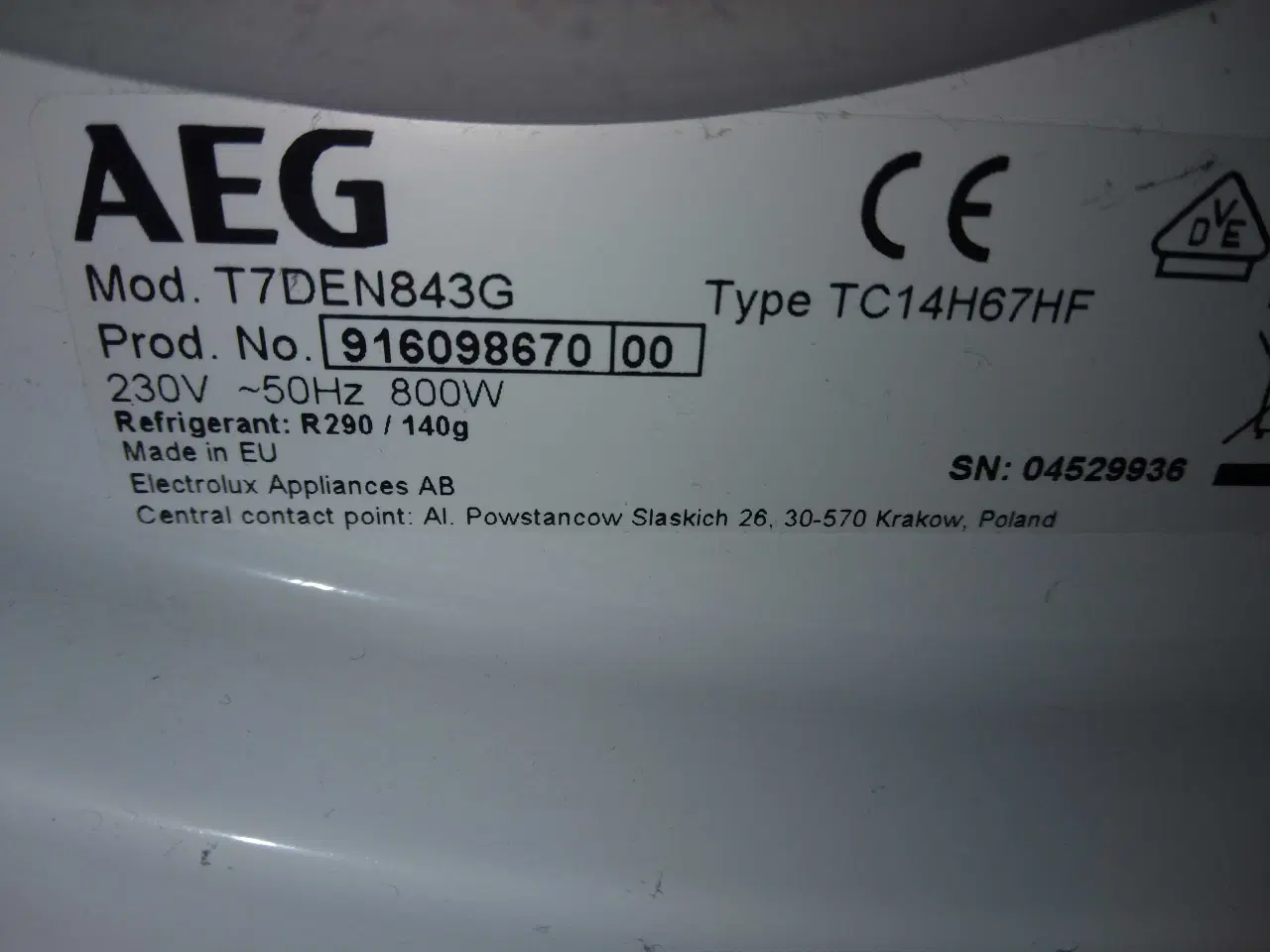 Billede 13 - Fin vaskesøjle fra aeg 6000 srien