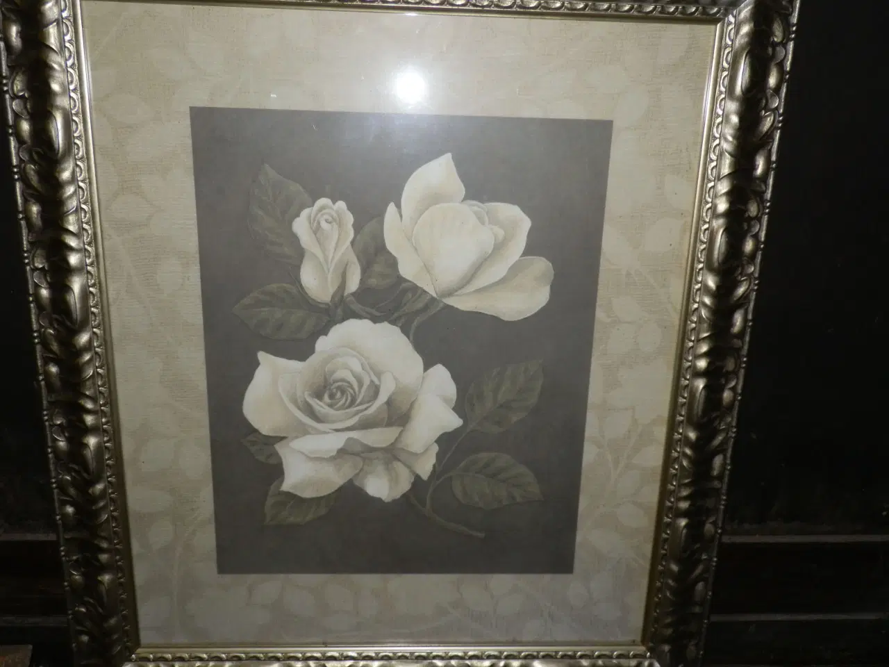 Billede 4 - Rose billede i meget flot bred sølvramme