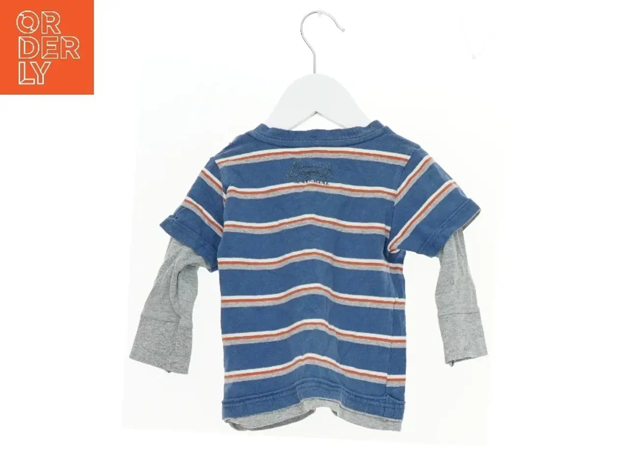 Billede 2 - Langærmet T-shirt med striber og tekst fra Name It (str. 80)