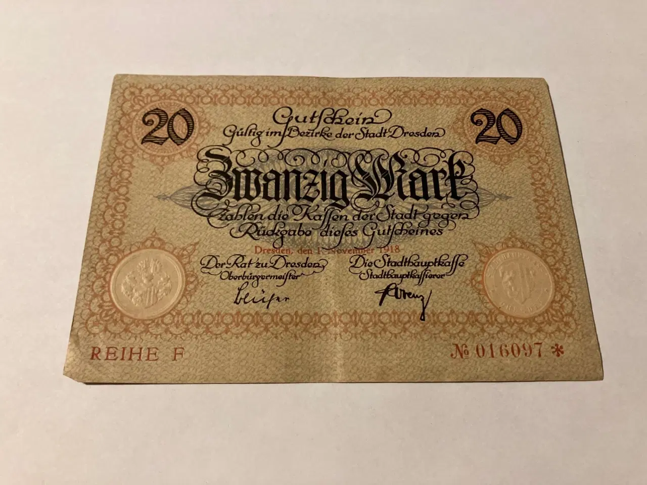 Billede 1 - 20 Mark Dresden 1918 Germany