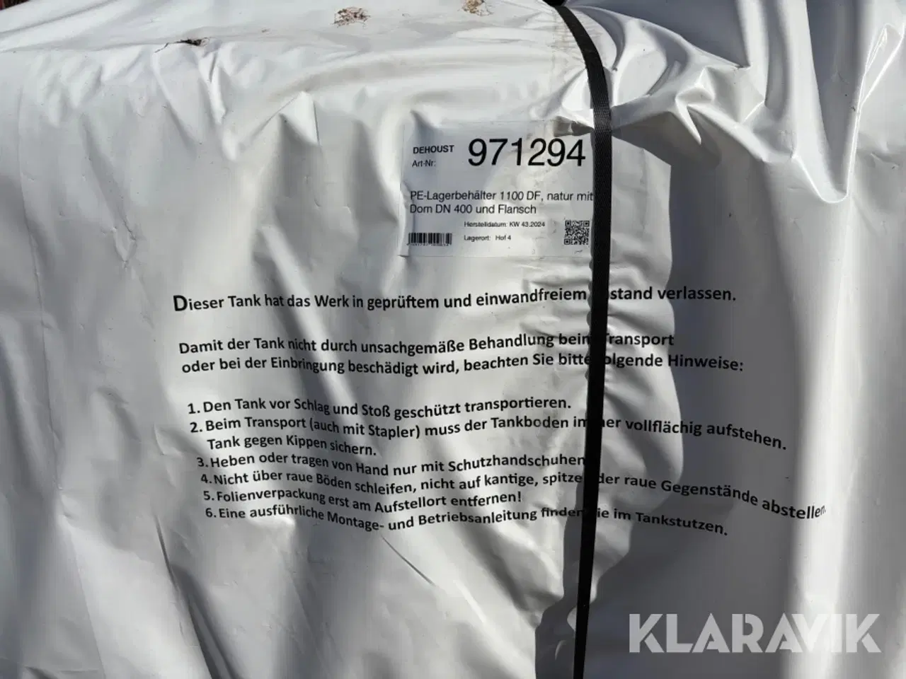 Billede 4 - Plasttank / lagertank DEHOUST PE 1100 DF
