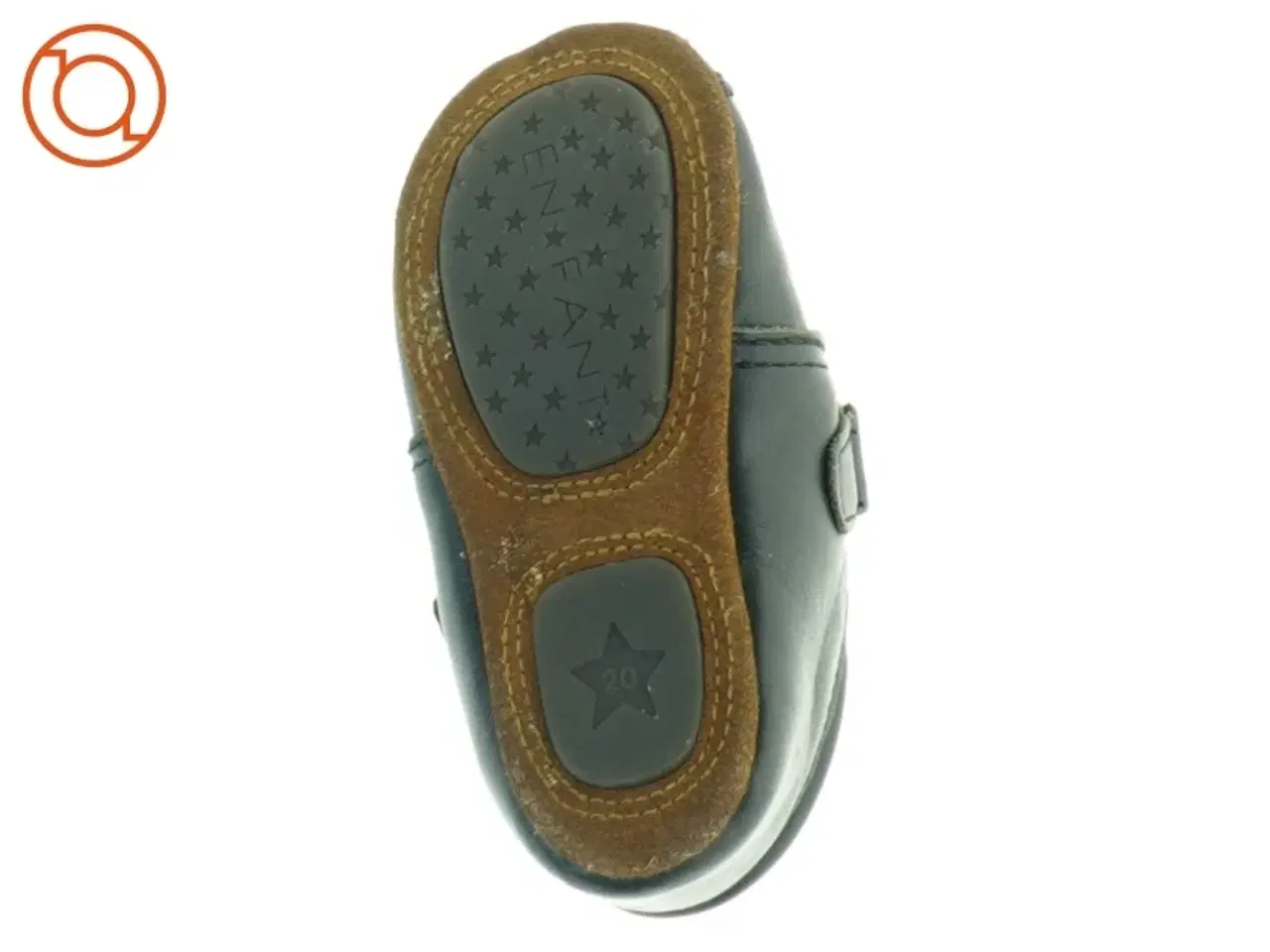 Billede 2 - Sorte læderbørnesko med velcro (str. 20)