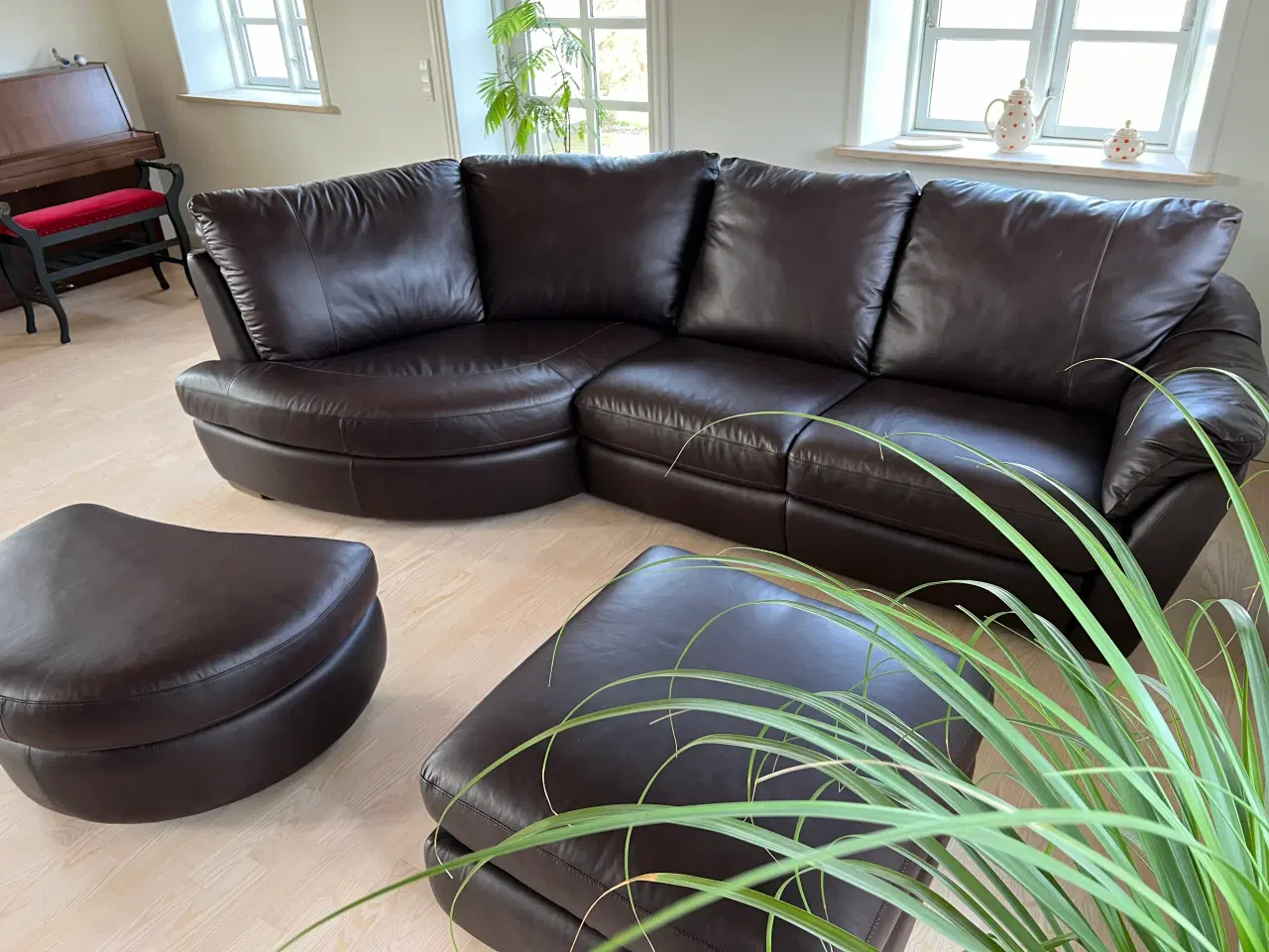 Billede 5 - Flot sofa i mørkebrunt læder