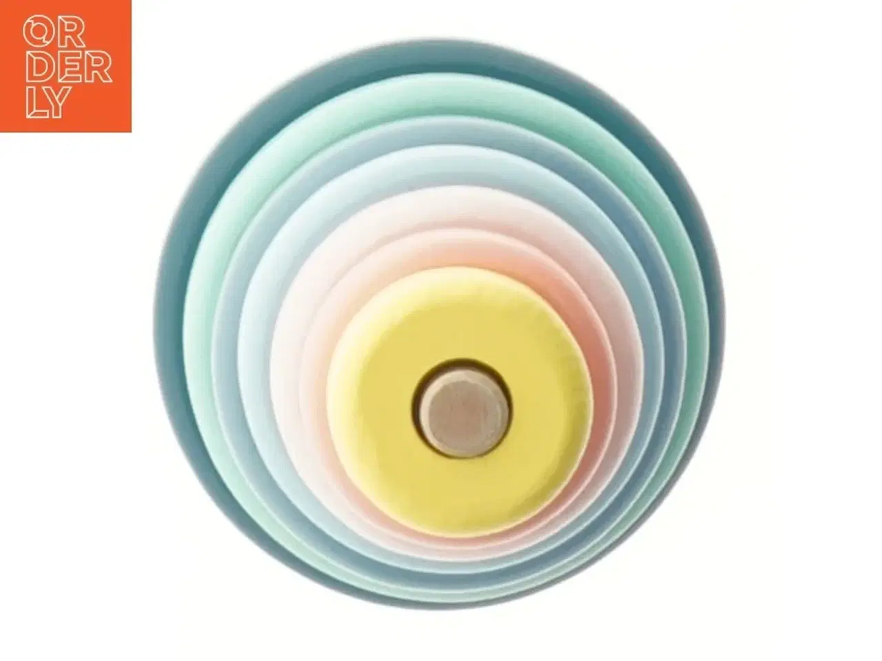 Billede 2 - Stabletårn i massiv træ og lækre pastelfarver (højde 13 cm)